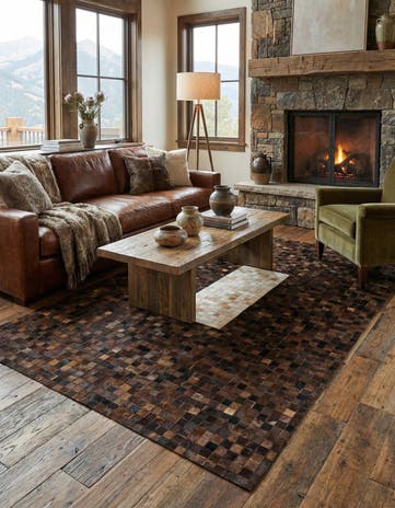 5' 1 x 8' Cowhide Stocks Rug