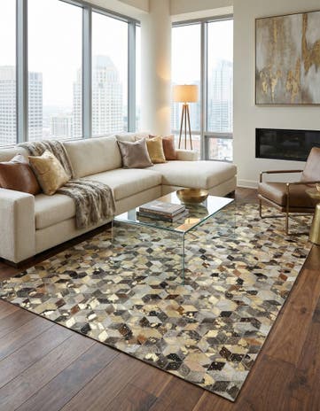 5' 1 x 8' 1 Cowhide - Patchwork Rug