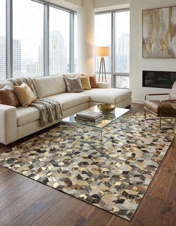 5' 1 x 8' 1 Cowhide - Patchwork Rug