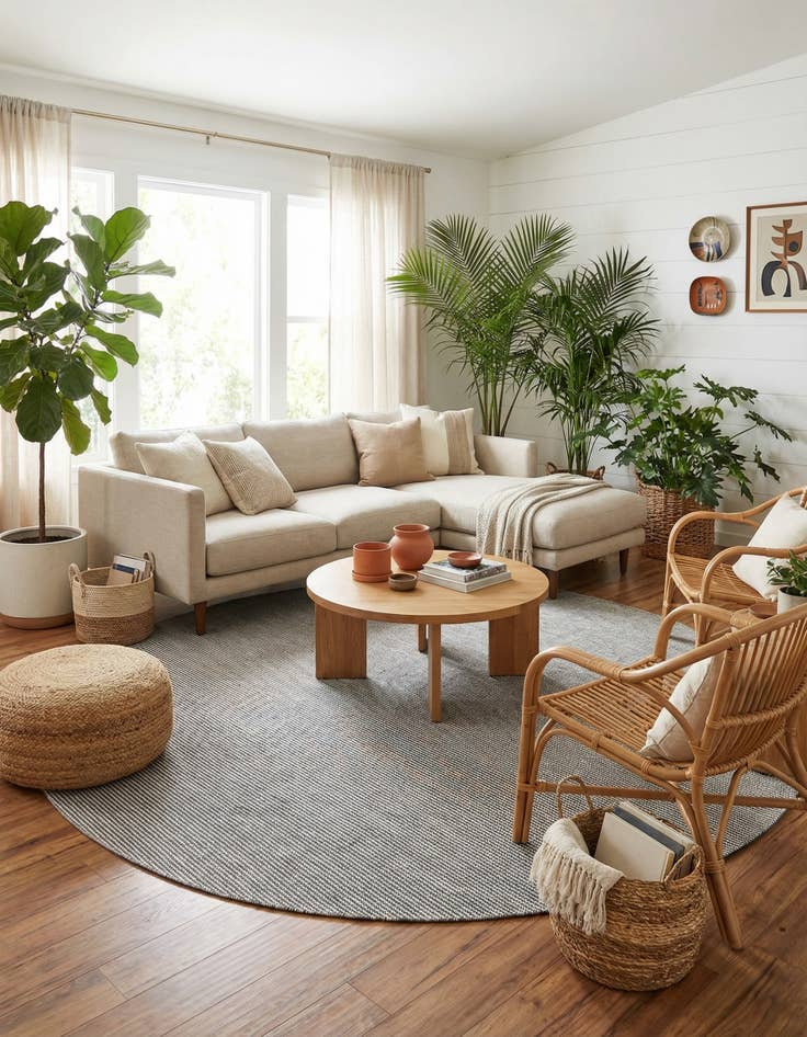 Detail image of 7' 10 x 7' 10 Easy-Clean Jill Zarin Palm Springs Indoor / Outdoor Round Rug