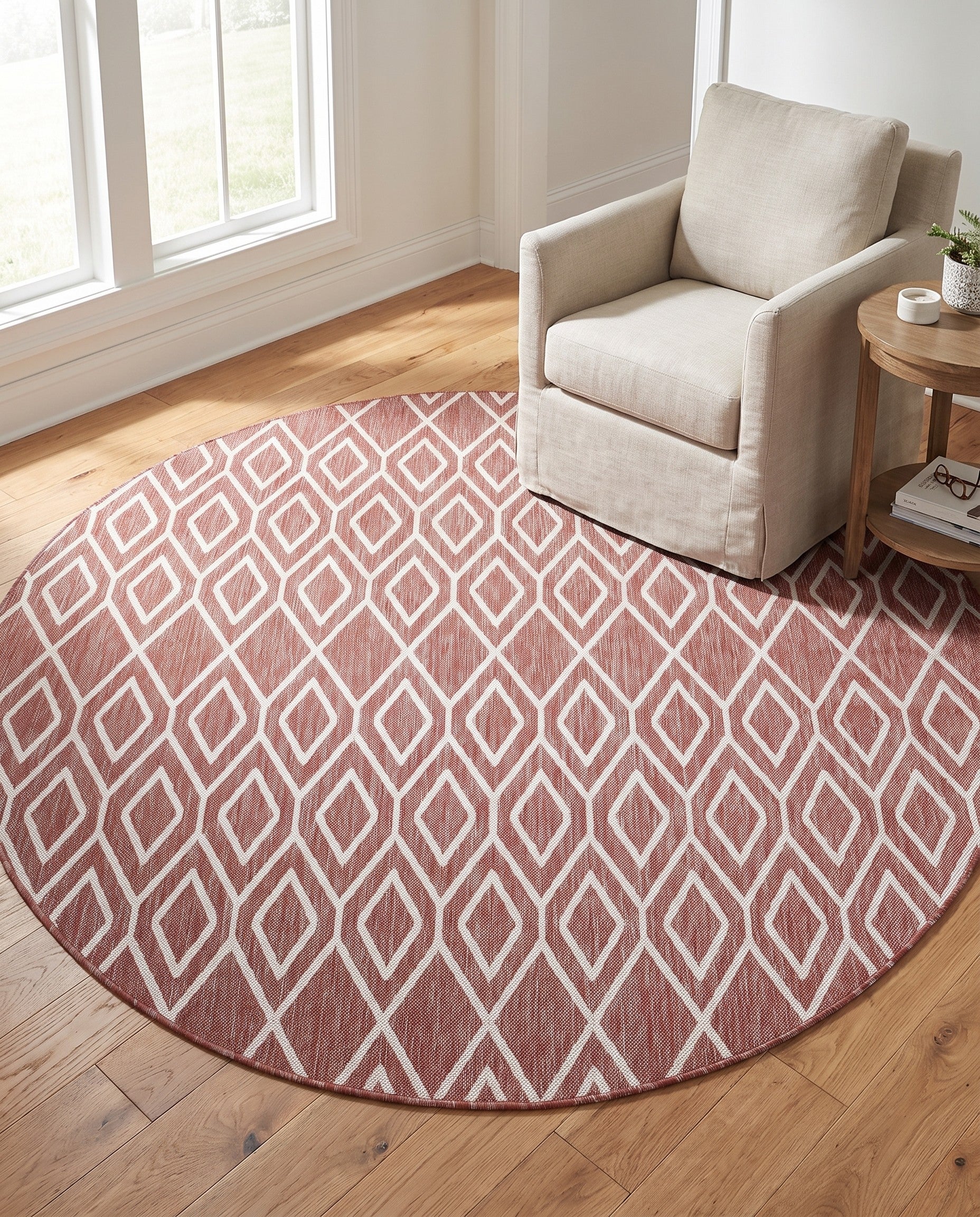 7' x 7' Easy-Clean Jill Zarin Indoor / Outdoor Round Rug