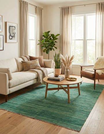 4' 5 x 6' 6 Hand Woven Kilim Modern Wool Rug