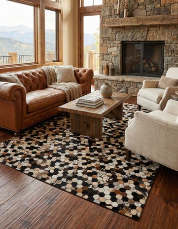 5' 1 x 8' Cowhide - Patchwork Rug