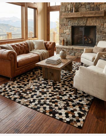 5' 1 x 8' Cowhide - Patchwork Rug