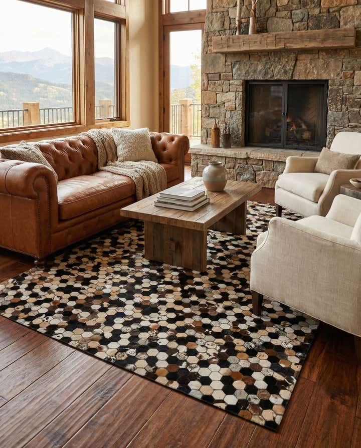 5' 1 x 8' Cowhide - Patchwork Rug