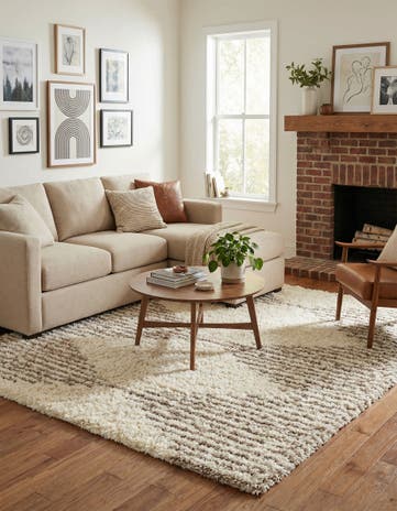 Pearl and Khaki Infinity Shag Square Rug