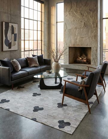 5' 2 x 7' 10 Cowhide Rug