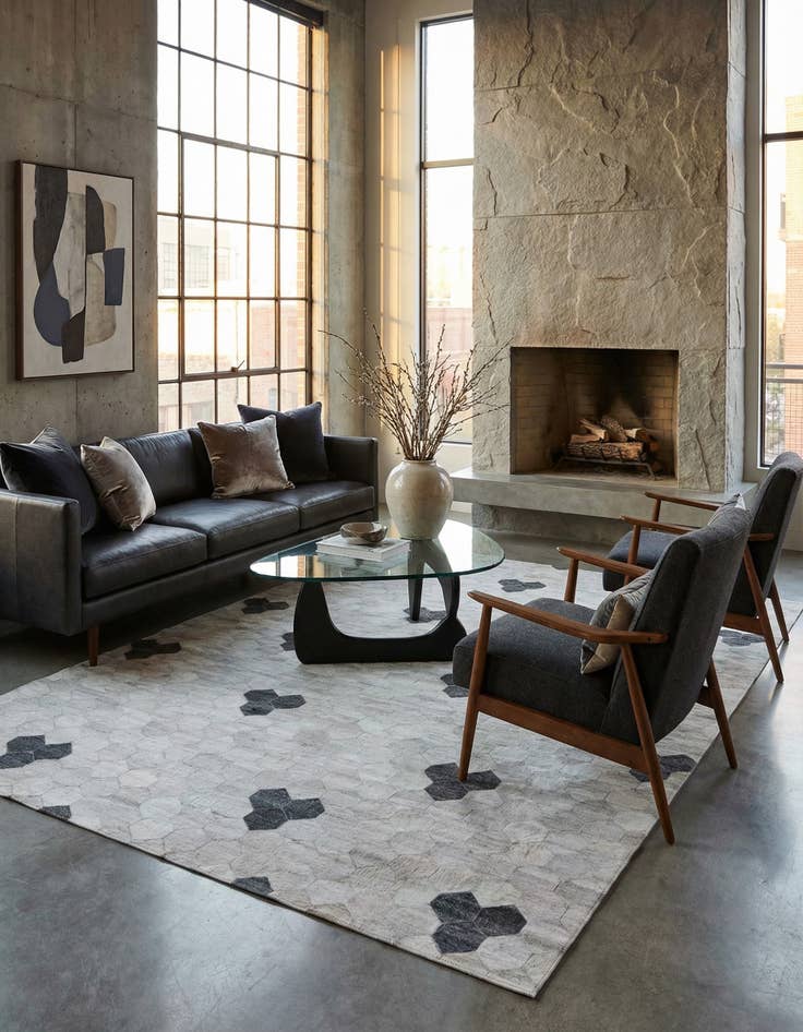 Detail image of  5' 2 x 7' 10 Cowhide Rug