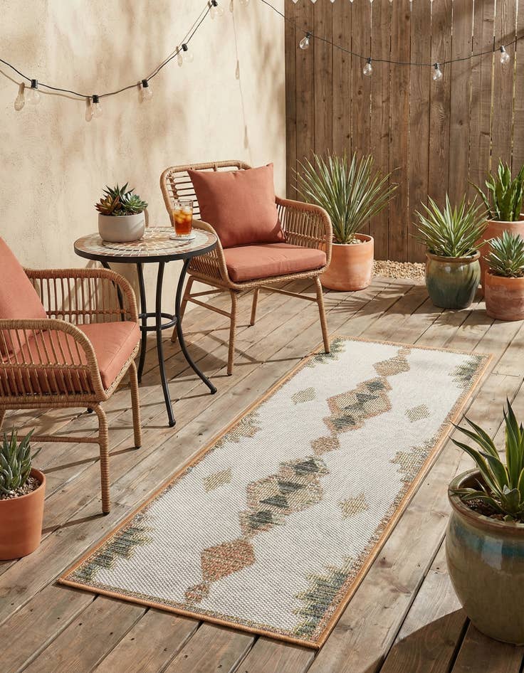 Detail image of 2' x 6'  Washable Baja Indoor / Outdoor Runner Rug