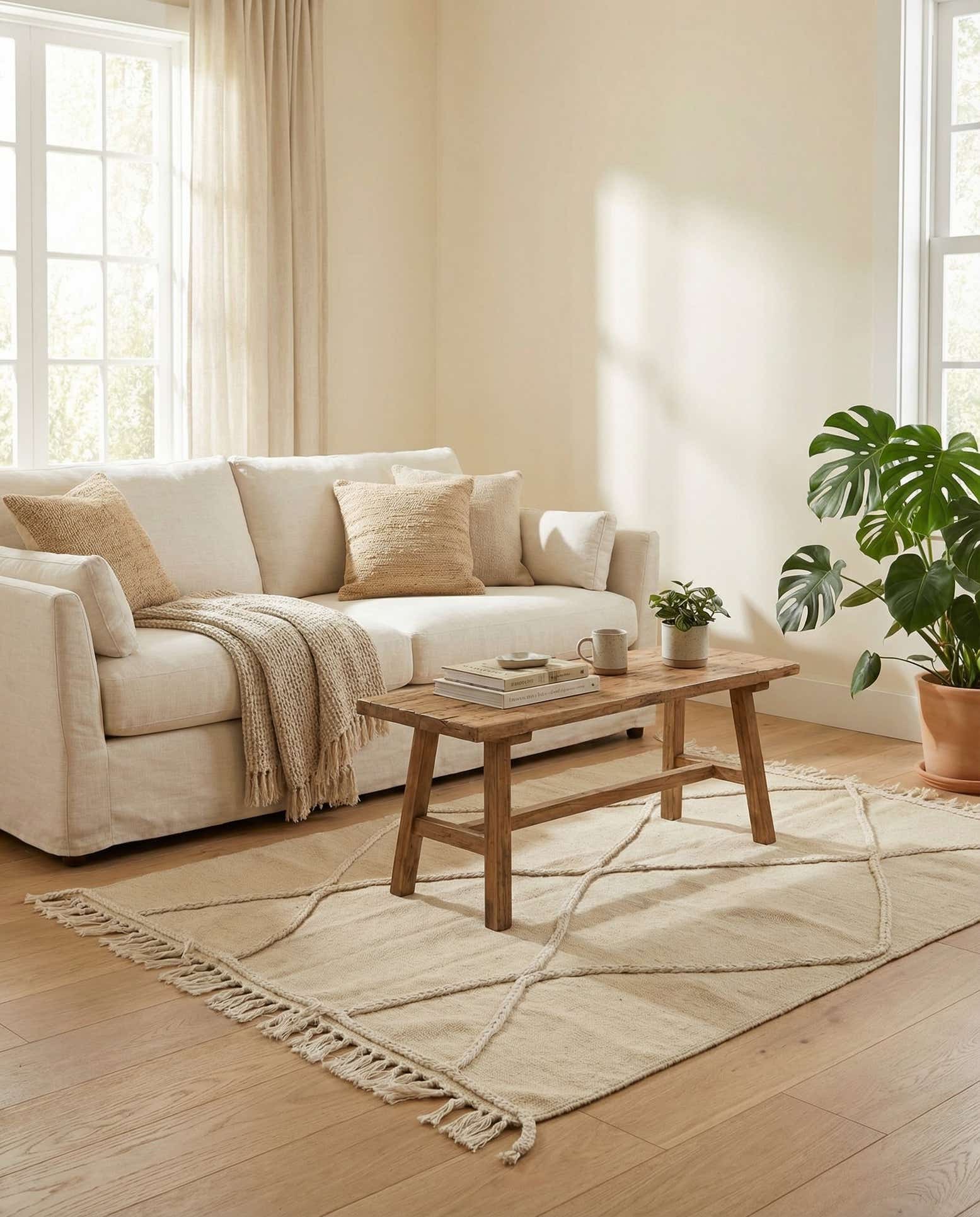 3' 4 x 4' 11 Hand Knotted Moroccan Wool Rug