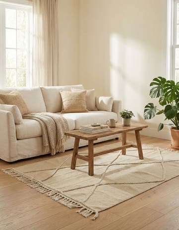 3' 4 x 4' 11 Hand Knotted Moroccan Wool Rug