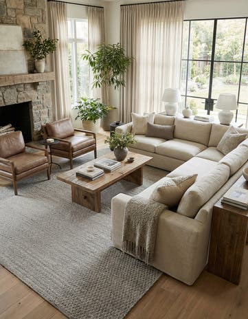 Gray Hand Woven Lattice Wool Rug
