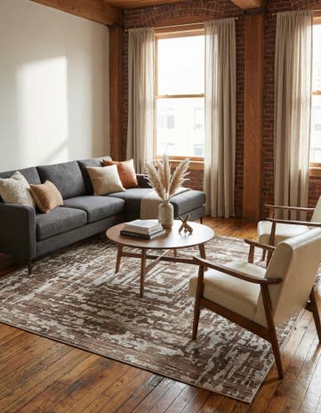 Chocolate Brown Hermitage Square Rug