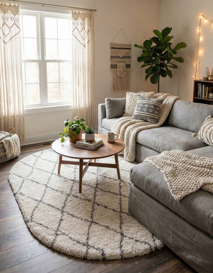 Detail image of 4' x 6' Marrakesh Shag Oval Rug