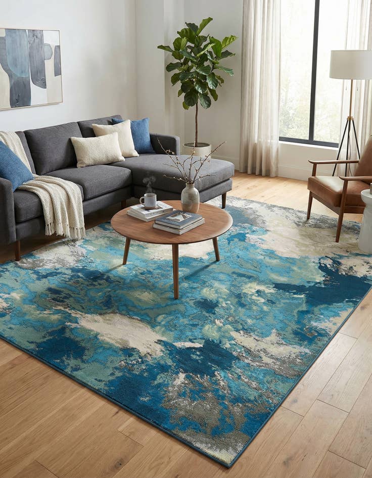 Detail image of 9' x 12' Easy-Clean Modern Indoor / Outdoor Rug