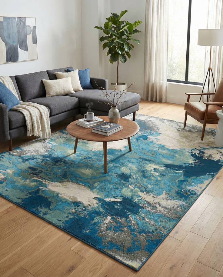 Detail image of 9' x 12' Easy-Clean Modern Indoor / Outdoor Rug