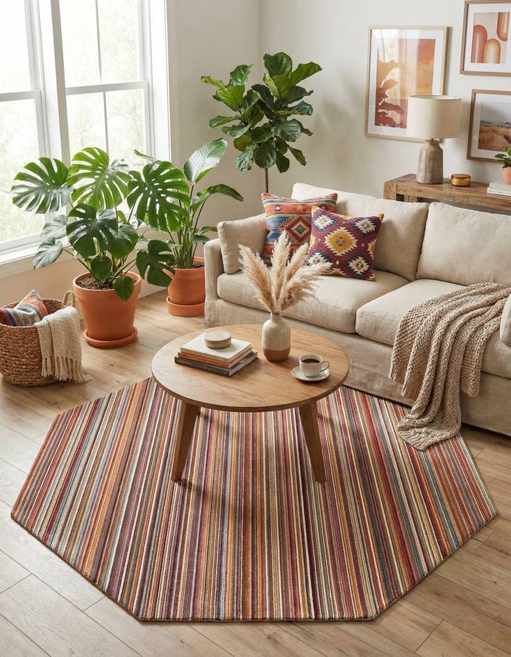 Detail image of  7' 10 x 7' 10 Deepa Octagon Rug