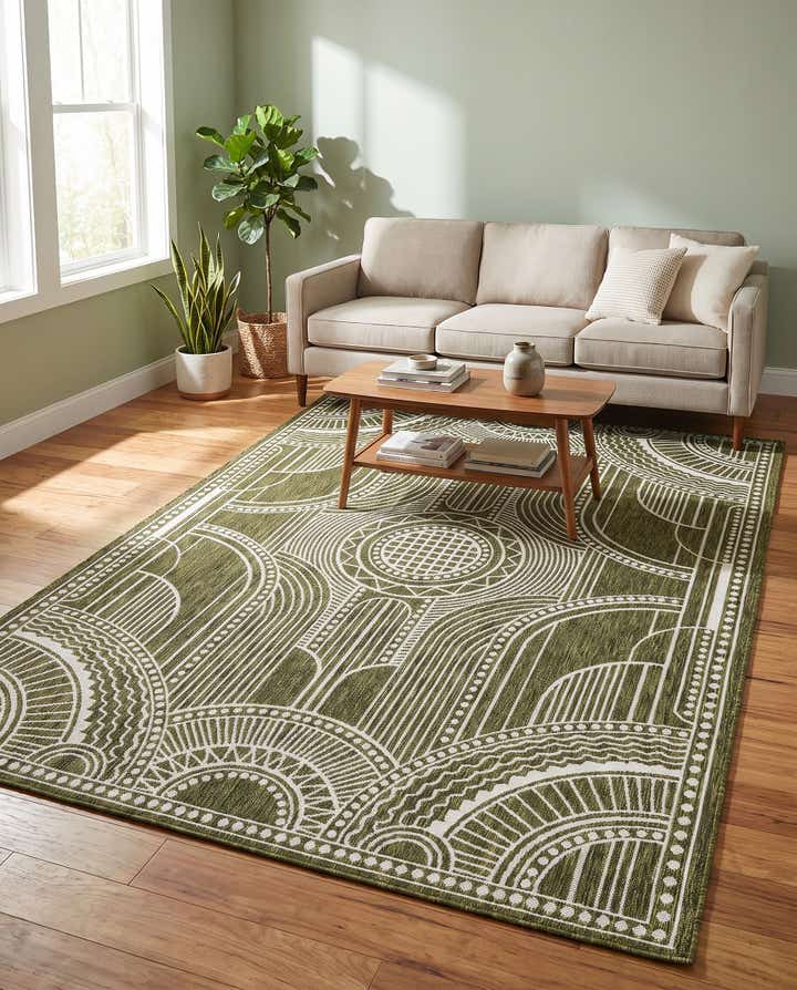 6' x 9' Easy-Clean Traditional Indoor / Outdoor Rug