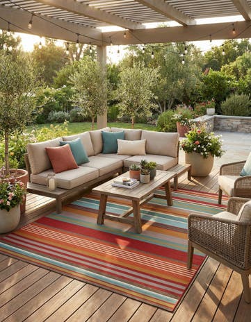 9' x 12' Easy-Clean Modern Indoor / Outdoor Rug