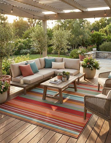 9' x 12' Easy-Clean Modern Indoor / Outdoor Rug