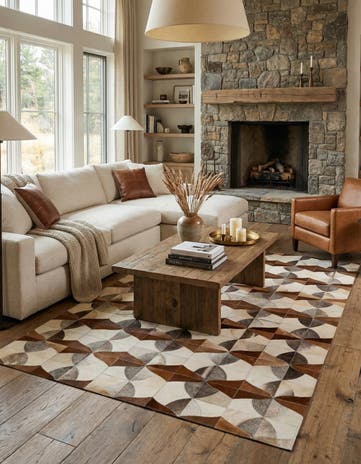 4' 11 x 7' 10 Cowhide - Patchwork Rug