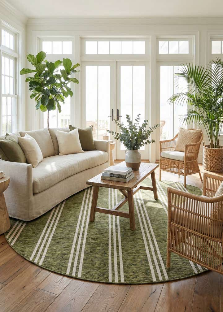 10' 8 x 10' 8 Easy-Clean Jill Zarin Anguilla Indoor / Outdoor Round Rug