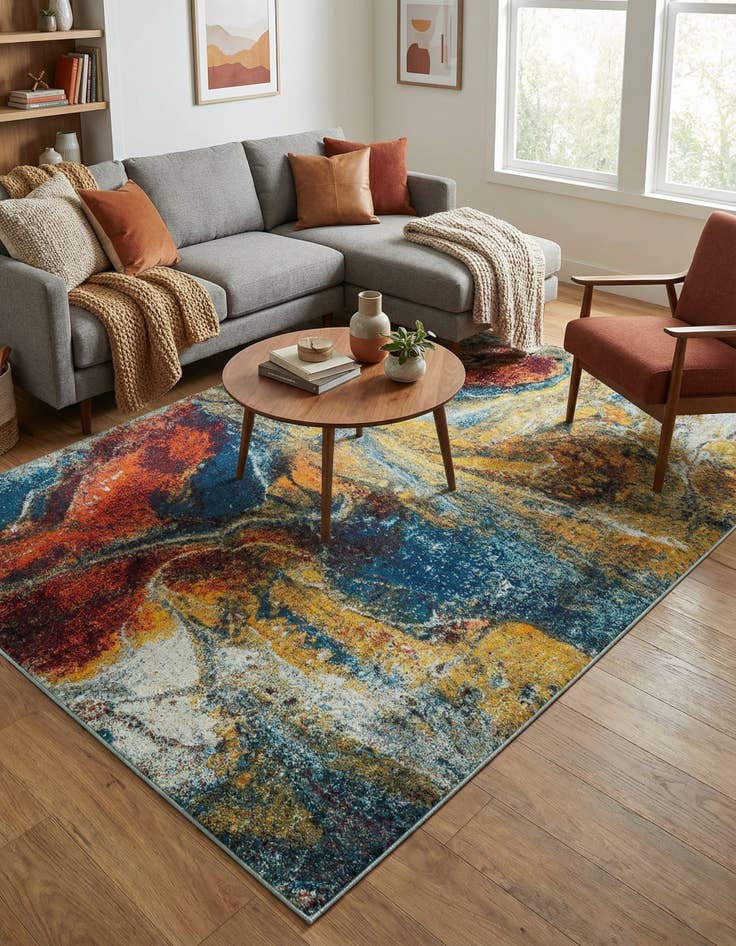 Detail image of 7' 10 x 10'  Washable Haerfest Rug