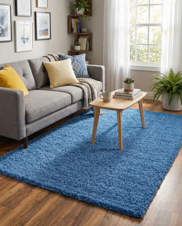  4' x 6' Solid Shag Rug