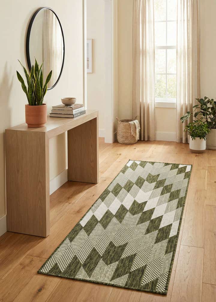 2' x 5' 3 Easy-Clean Modern Indoor / Outdoor Runner Rug