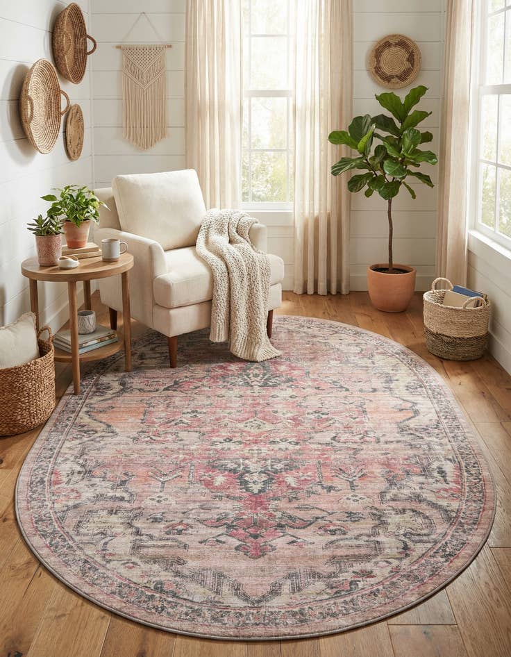 Detail image of 7' 10 x 10'  Washable Nostalgia Oval Rug