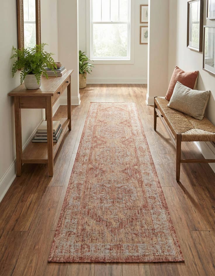 Detail image of  2' 7 x 12'  Washable Traditional Indoor / Outdoor Runner Rug