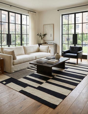 5' 1 x 6' 7 Hand Woven Kilim Modern Wool Rug