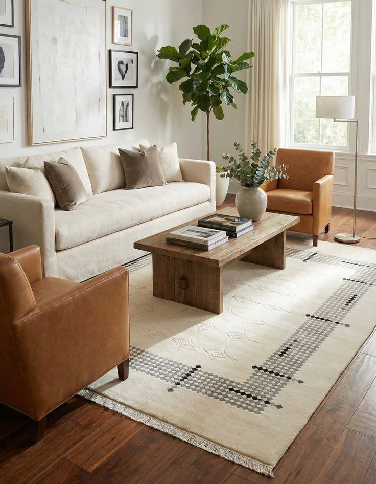 Detail image of  7' 9 x 9' 10  Hand Knotted Darya Wool Rug