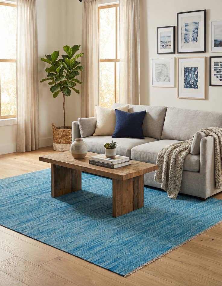 Detail image of 5' 5 x 8'  Hand Knotted Kilim Modern Wool Rug