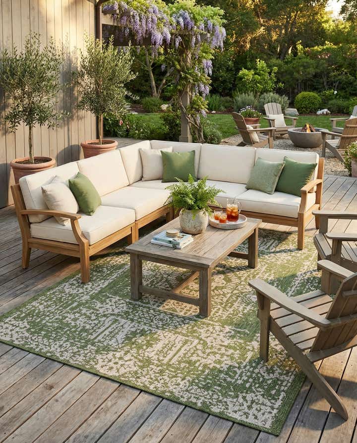 9' x 12' Easy-Clean Traditional Indoor / Outdoor Rug