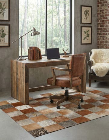 3' 11 x 5' 10 Cowhide - Patchwork Rug