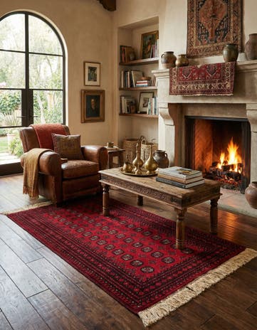 3' 5 x 6' 2 Afghan Akhche Wool Rug