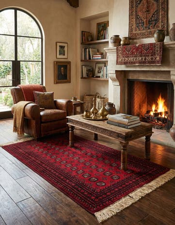 3' 5 x 6' 2 Afghan Akhche Wool Rug