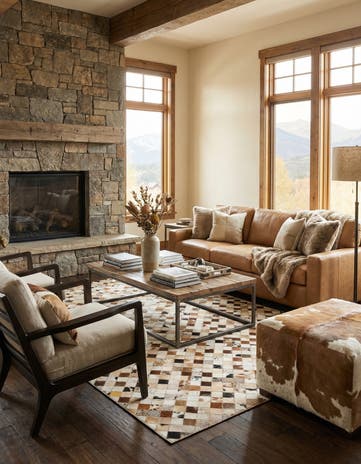 5' x 8' Cowhide Leather Rug