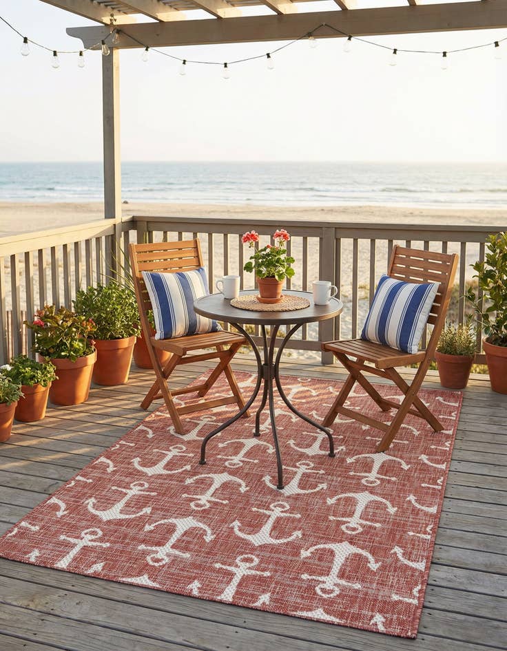 Detail image of  3' x 5' 3  Washable Coastal Indoor / Outdoor Rug