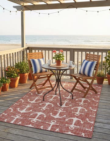 3' x 5' 3 Easy-Clean Coastal Indoor / Outdoor Rug
