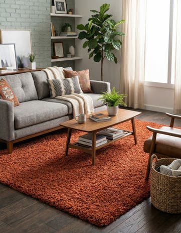 6' x 9' Solid Shag Rug
