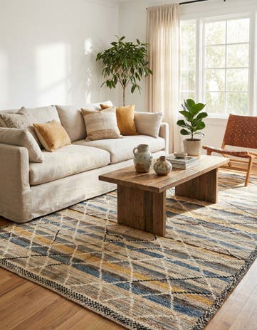6' x 9' 8 Hand Knotted Moroccan Wool Rug