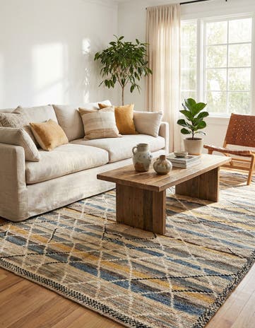 6' x 9' 8 Hand Knotted Moroccan Wool Rug
