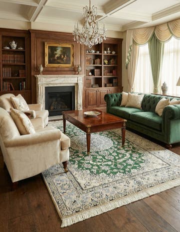 5' 1 x 8' 3 Hand Knotted Nain Persian Rug
