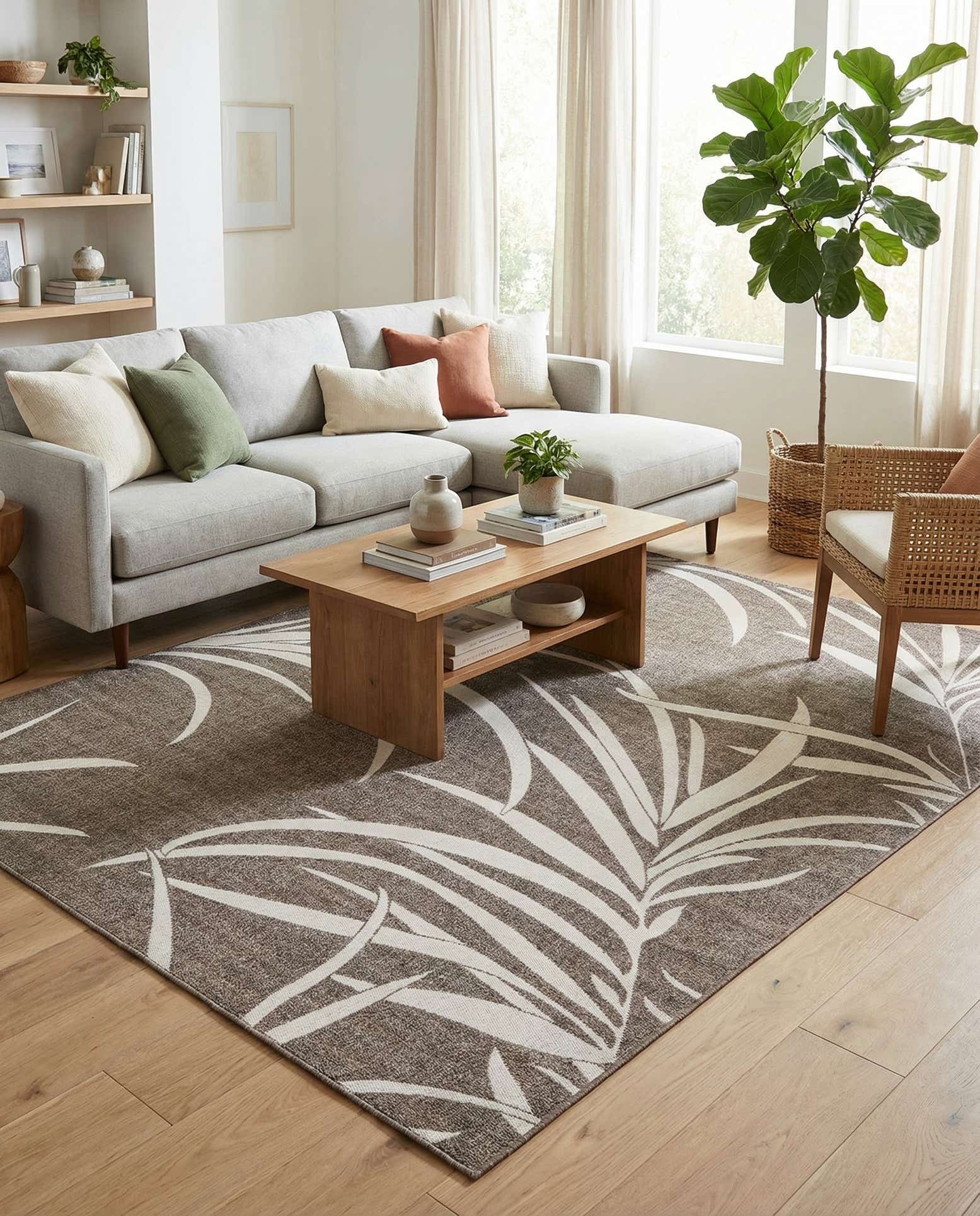 9' x 12' 2 Easy-Clean Botanical Indoor / Outdoor Rug