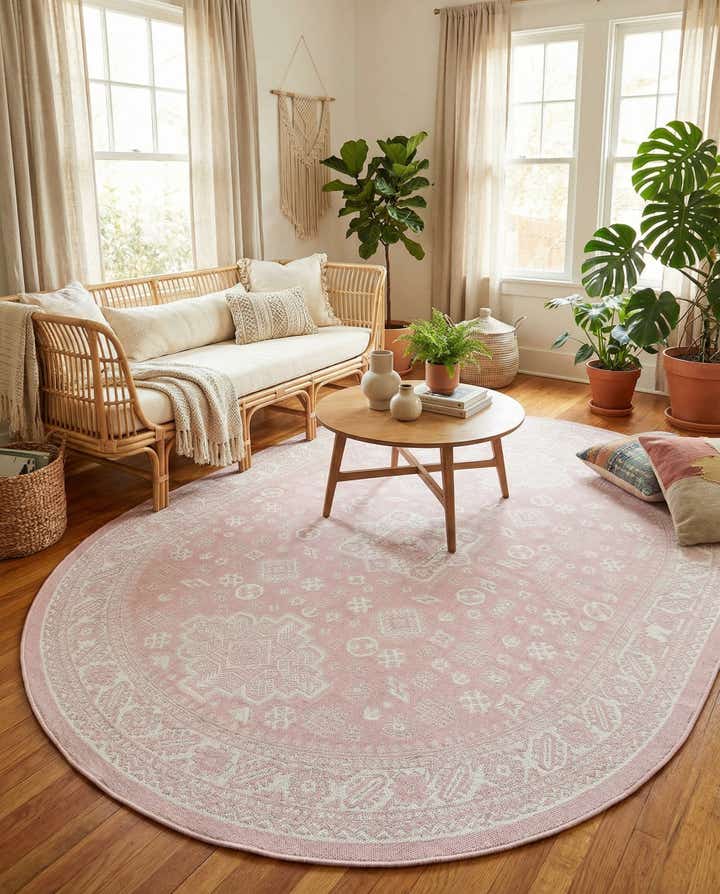 7' 10 x 10' Easy-Clean Aztec Indoor / Outdoor Oval Rug