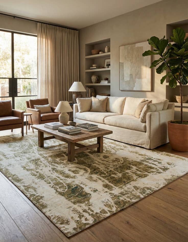 Detail image of 8' 8 x 12'  Hand Knotted Ultra Vintage Persian Wool Rug