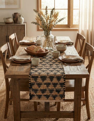 1' 2 x 8' Hand Woven Chindi Jute Table Runner Rug