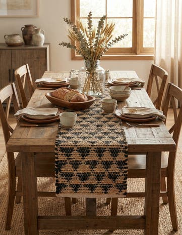 1' 2 x 8' Hand Woven Chindi Jute Table Runner Rug